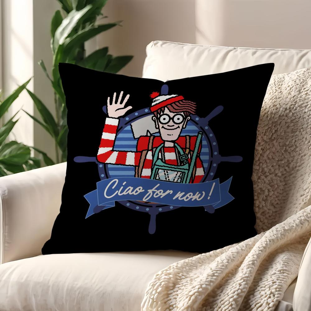 Wheres WWally Cushion Cover For Pillow Printing Sofa Decoration Home Car Room Coffee Shop Office Nordic Simplicity