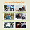 Outdoor Tire Repair Kit Emergency Self- Tire Leak Repair Tool Vulcanized Rubber Strip Puncture Fill Field Tyre Repair Set