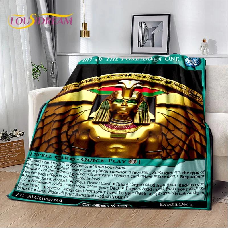 3D Monster Gold Card Cartoon Yu-Gi-Oh Anime Dack Magician Game Soft Flannel Blanket for Bed Bedroom Sofa Picnic,Outdoors Leisure
