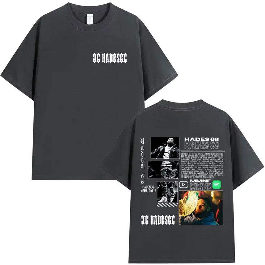 Hades66 Hip Hop Rapper TShirts Y2K Fun T Shirts 2025 Cotton Popular Tee Shirt Mens Short Sleeve Print Casual Clothes Streetwear