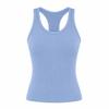 LU Women's American-Style Ribbed Yoga Tank Top with Bra Pads - New Summer Collection