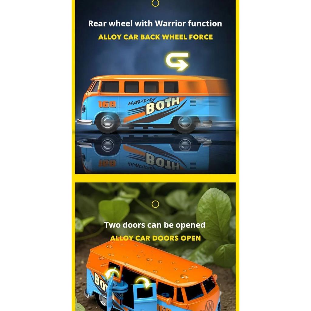 1/36 Simulations-Bus-Transporter Golfblau Legierung Druckgussmodell für Volkswagen T1 Samba Spielzeug für Kinder Sammlerstücke Geschenke