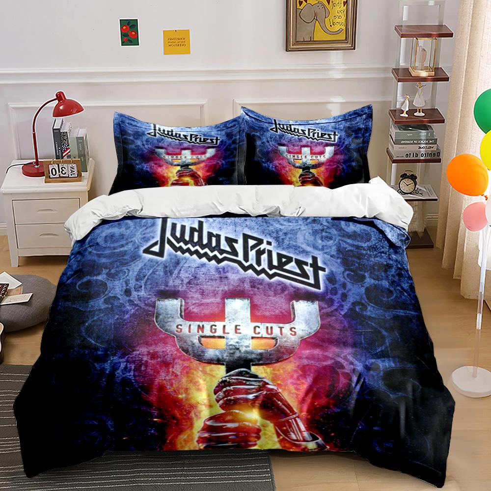 Judas Priest Single Cuts Bedding Set Bedding Set (1 Duvet Cover, 2 Pillowcases, Duvet Not Included)