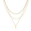 316L Stainless Steel Punk Multi-layer Metal Bar Pendant Necklace For Women Fashion Clavicle Collarbone Jewelry Not Fade Gift