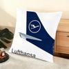 L-Lufthansas German Airlines Cushion Cover Soft Short Plush Pillow Cover Smooth Cozy Texture Aesthetic Cushion Case Home Decor