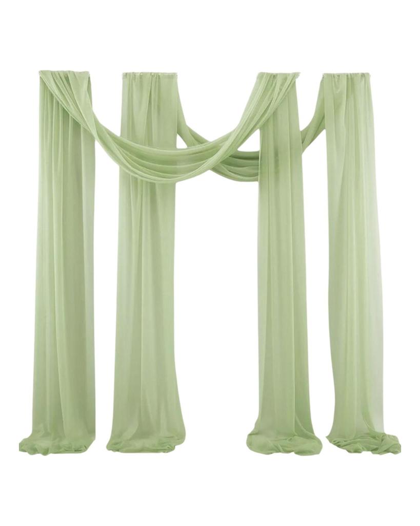 Łuk ślubny, szyfonowa zasłona, bieżnik na stół, ozdobna lekka tkanina, zasłona