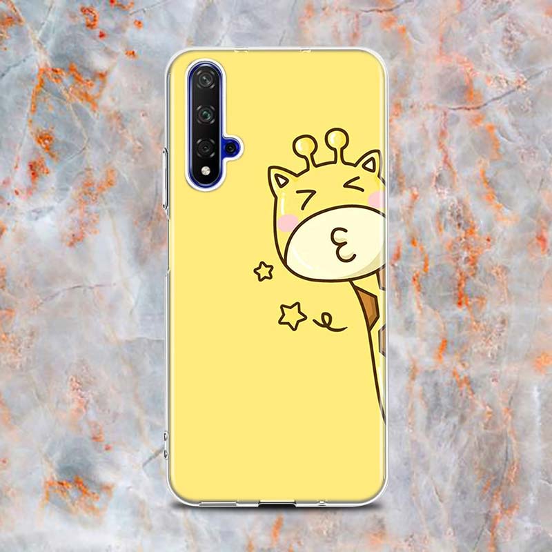 Cartoon Animal Giraffe Silicone Cover For Honor 20 20S 20E 8 8A Prime 8X MAX 8C 8S 7A 7C 7S Pro Phone Case