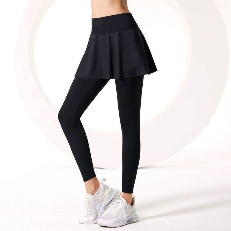 

Fashion Tape Sports Culottes Women s Fake Two-Piece High Waist Tights Tennis Running Yoga Fitness Quick-Drying Stretch Pants Black No Pocket(Culottes) S(37.50 kg-50.00 kg)