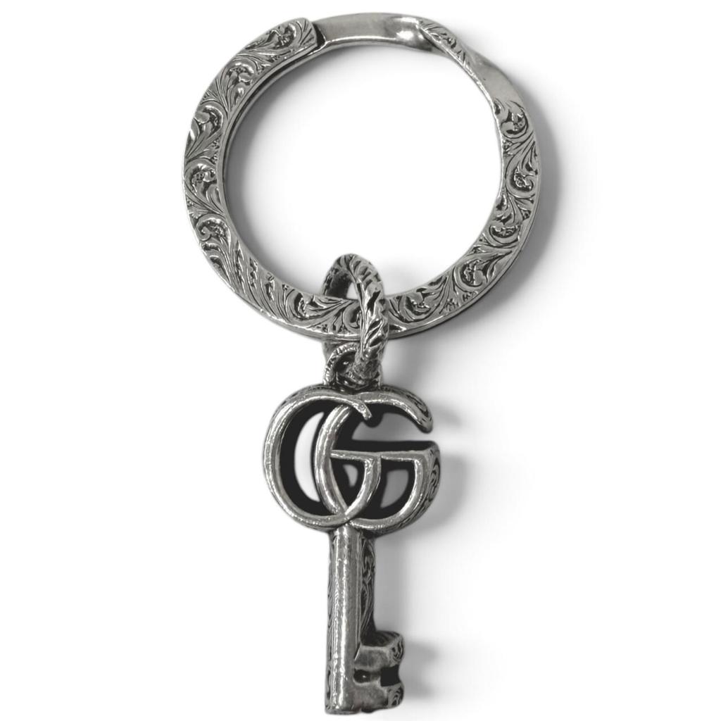 Great GUCCI key ring Arabesque Double G Key Motif Bag Charm Used