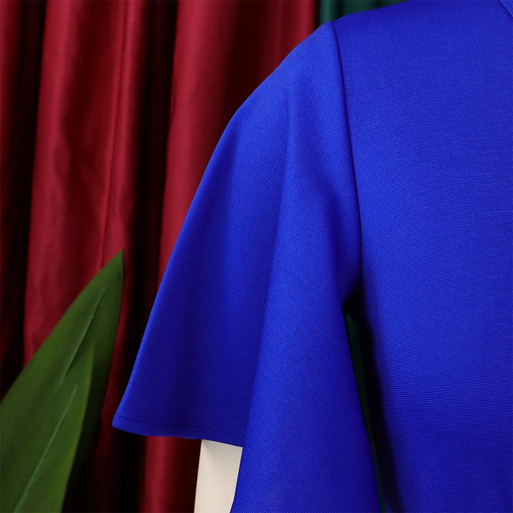 Elegant Party Dresses Woman V Neck Ruffles Sleeve Belt Waisted Pleated Mid Calf Female Birthday Dinner Vestidos Mujer Dress Robe