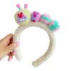 Caterpillar Headband Girls Plush Texture Cartoon Shape Rich Color Makeup Wash Face Hair Hoop Hair Fixing Accessory
