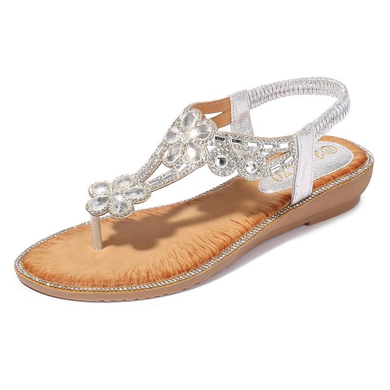 Fashion Shoes for Women 2025 Summer Women Platform Sandals Rhinestone Slip on Sandalias Mujer Beach Shoes Plus Size 36-42 Women Sandals