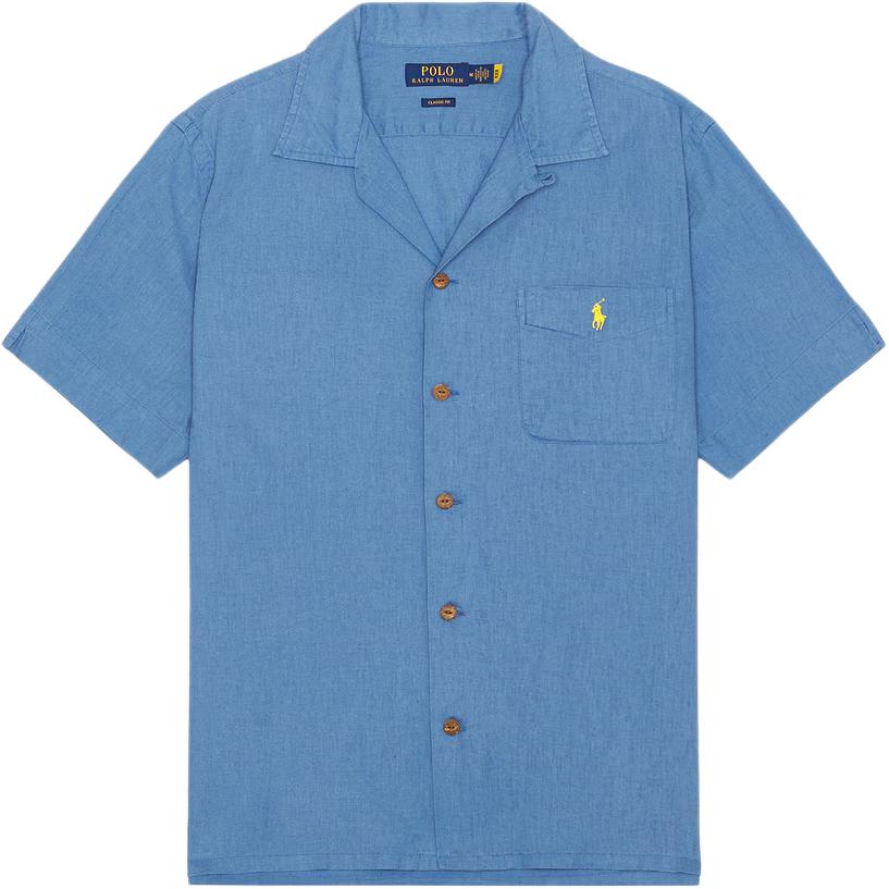 

Polo Ralph Lauren Лого Однобортная Рубашка с Коротким Рукавом Прямого Кроя Мужские рубашки Синий 710965795-001 L