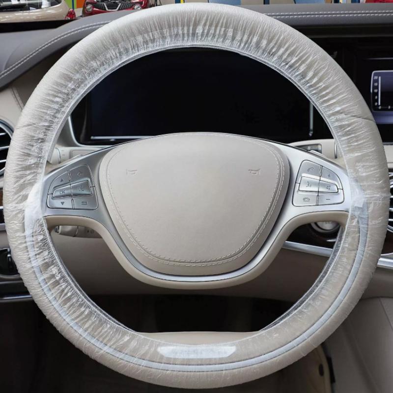 

20 шт. Універсальний чохол для передач Одноразовий прозорий чохол для рульового колеса Еластичний водонепроникний пластик Безпека Ізоляція Захист