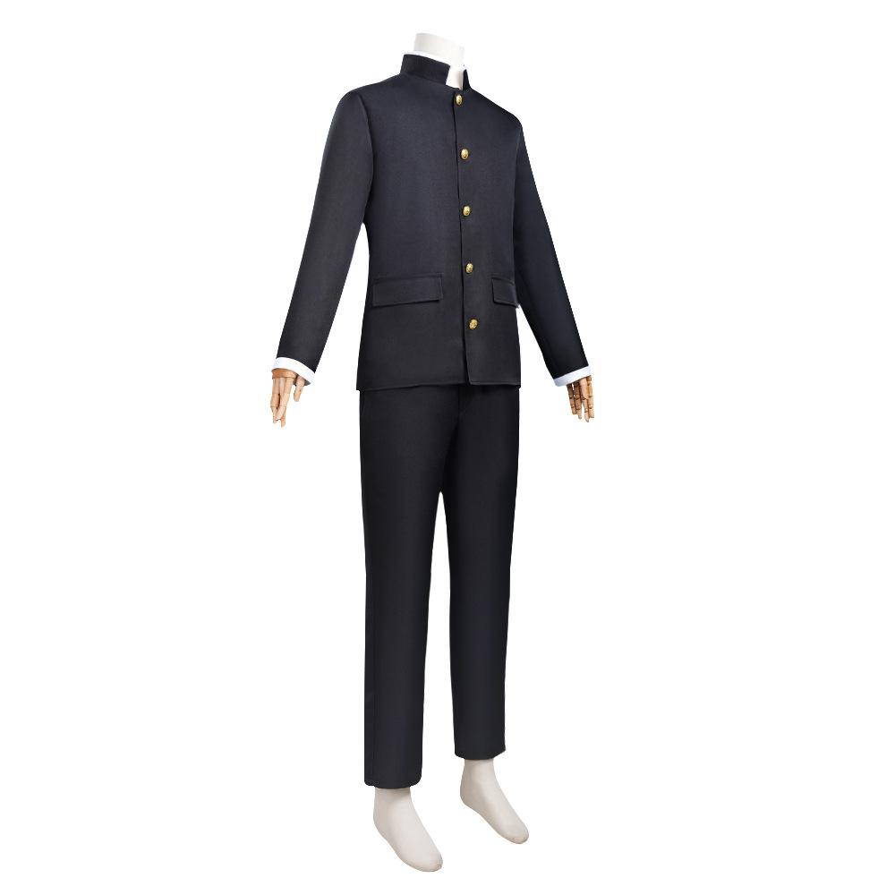 Ken Takakura Cosplay Costume Wig Anime Dandadan Okarun School Uniform Black Jacket Pants Gakuran Glasses Halloween Party Men
