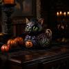 Occult Themed Midnight Table Decor Witches Cat Duck Figurine, Dark Fantasy Resin Witch Ornament Statue, Gothic Cat-Duck Ornament, Spooky Halloween