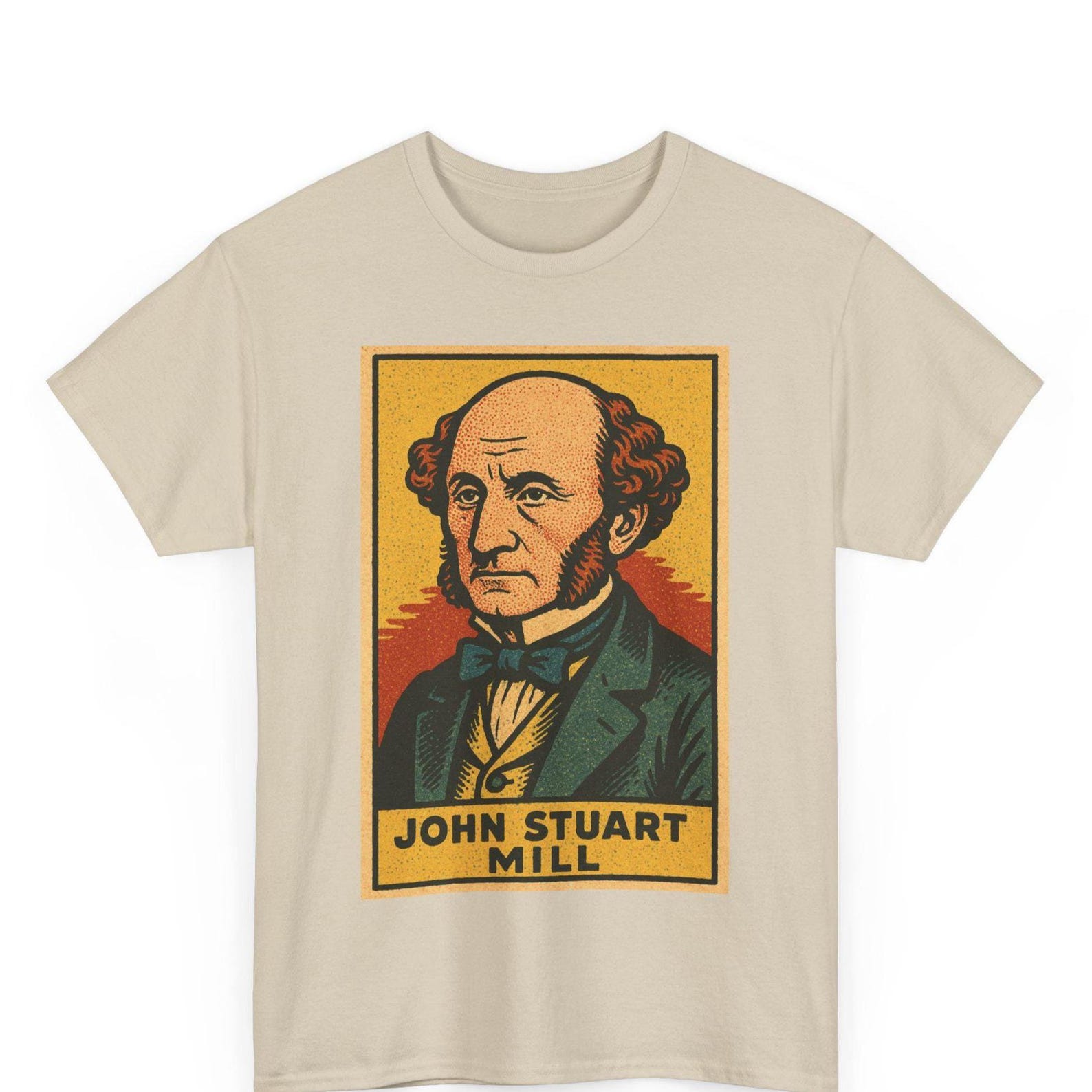 John Stuart Mill Graphic Tee: Retro Comic Philosophy Shirt 3XL