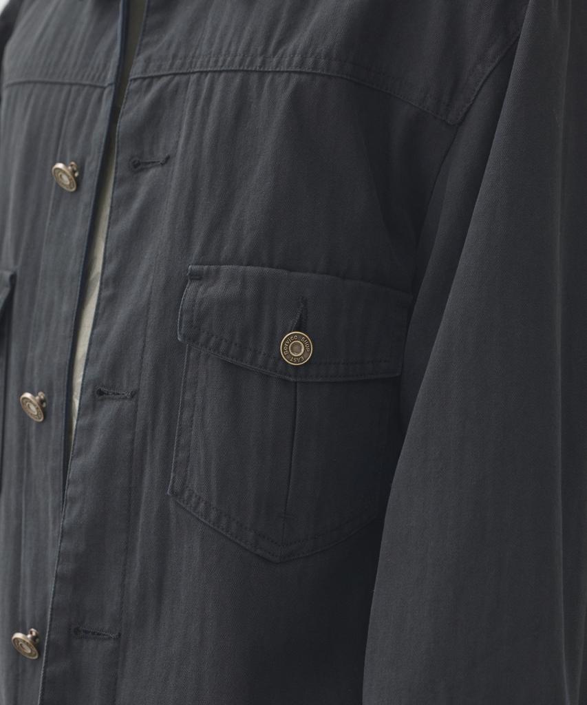 Eastserviceshop One-Wash Twill Lining Trucker Jacket - Black
