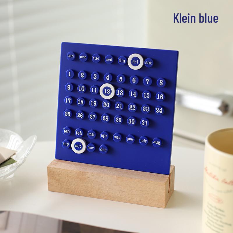 2025 Ins Circle Cream Ring Toss Perpetual Wooden Desk Calendar
