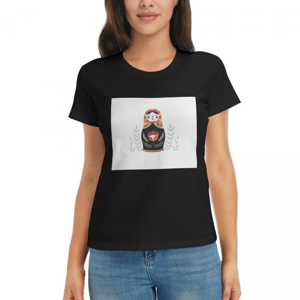 Women TShirt Matryoshka Russian Nesting Doll Summer Short Sleeve Tees Round Neck Cotton T Shirts Clothes Tops Streetwear