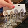 Full Rhinestone Geometric Long Tassel Earrings Women’s Personality Fashion Earrings Wedding Jewelry Birthday Gifts