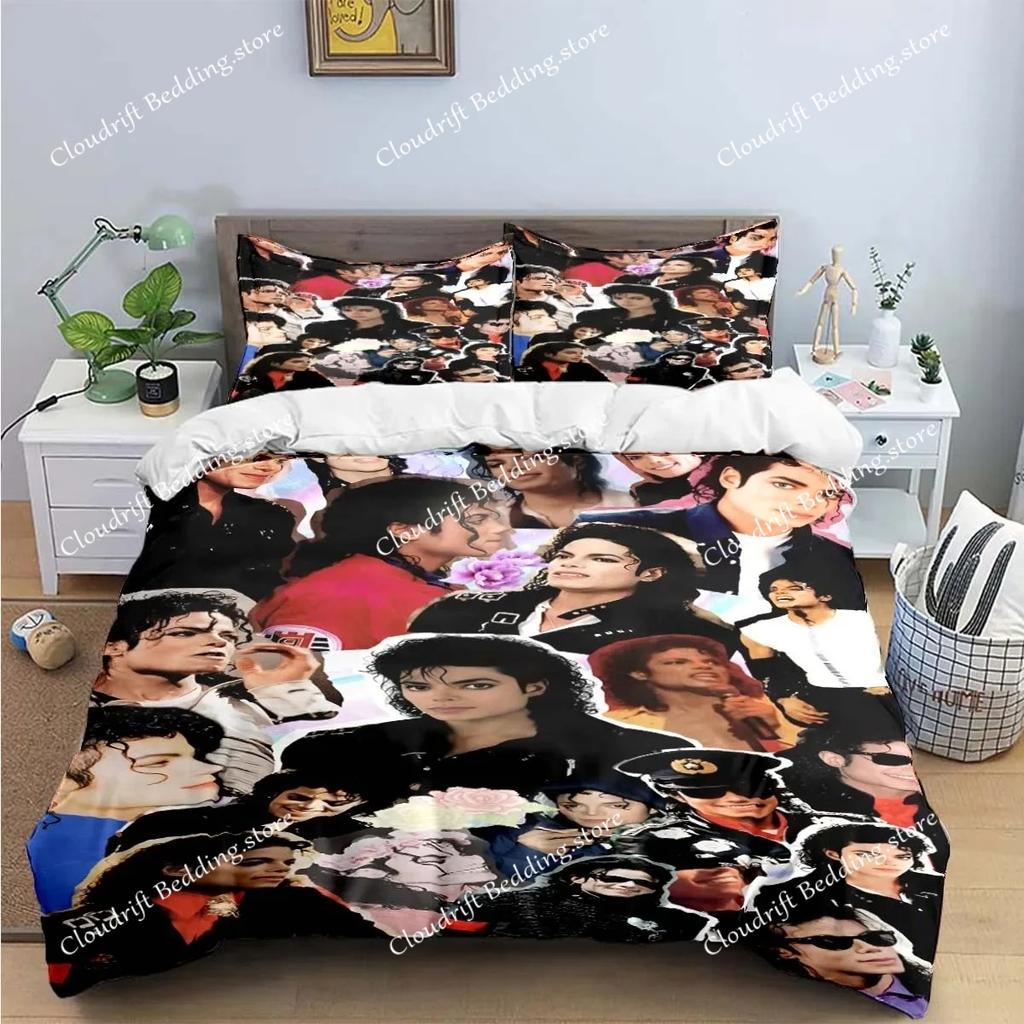 Wykwintna Moda M-Michael-Jackson Nadruk Pościel Zestaw Poszewka na Kołdrę Kołdra Łóżko Młodzież Dzieci Dziewczynka Chłopcy Prezent Urodzinowy
