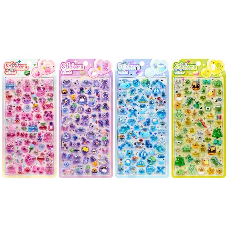 Embossed Animal Sticker Cartoon PVC Resin Sticker For Scrapbooking Notebook Journal Phone Cover Luggage Kids Rewarding 1