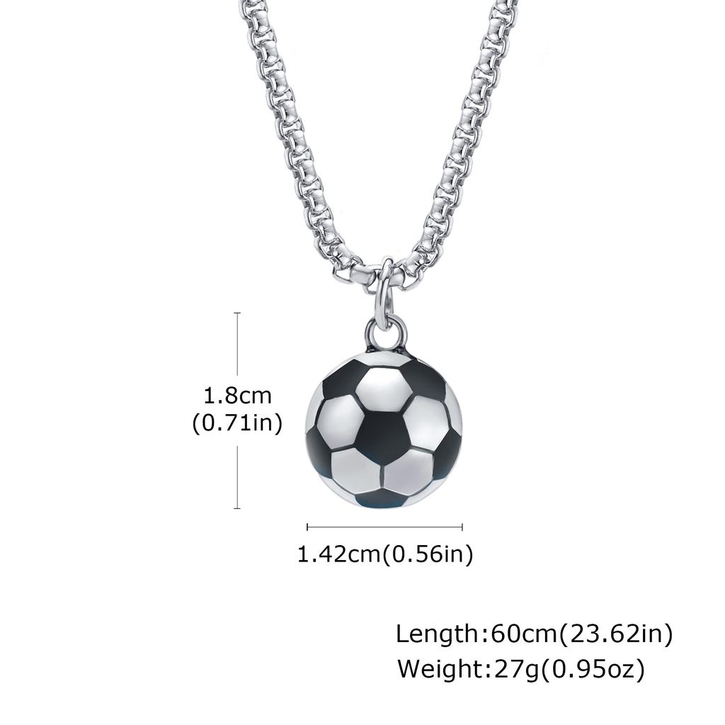 Vnox 3D Football Necklaces for Men, Solid Stainless Steel Casual Scoocer Pendants, Sports Lover Boys Gifts