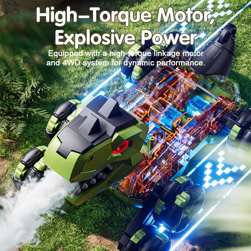 2026 Multifunktionale Y12 Dinosaurier Fernbedienungsautos 8WD RC Stunt-/Gesten-Erkennung RC Drift-Auto mit LED-Licht und Sprühfunktion Elektrisches Kinderspielzeug Geschenke