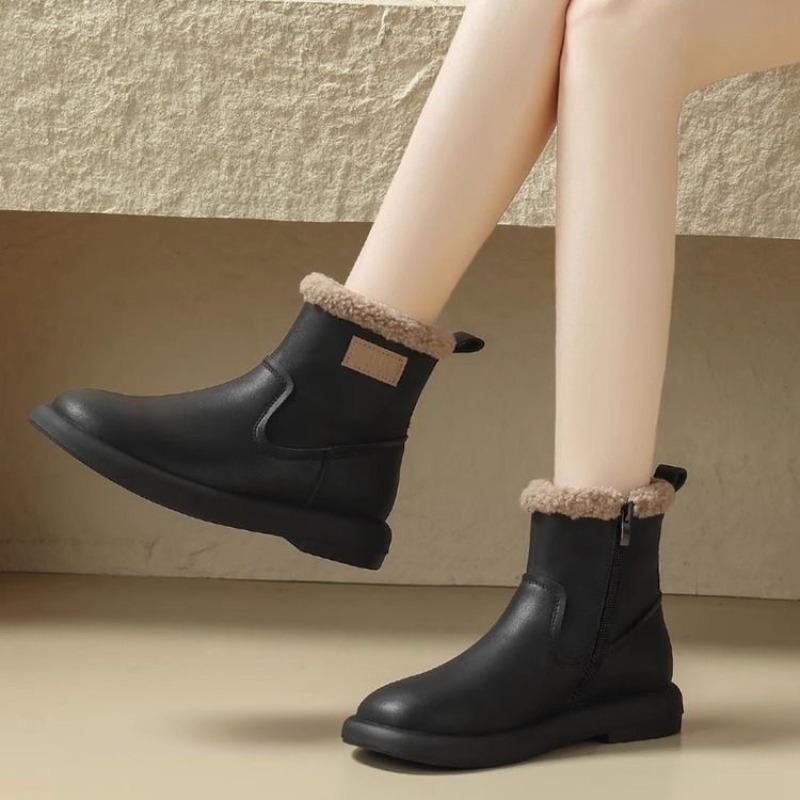 Winter velvet warm fashion boots retro versatile boots thickened cold-proof women's boots niche new cotton boots