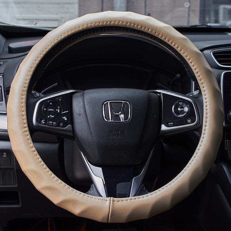

Four-Season Perforated Leather Steering Wheel Cover - Breathable, Universal Fit 38cm D Shape