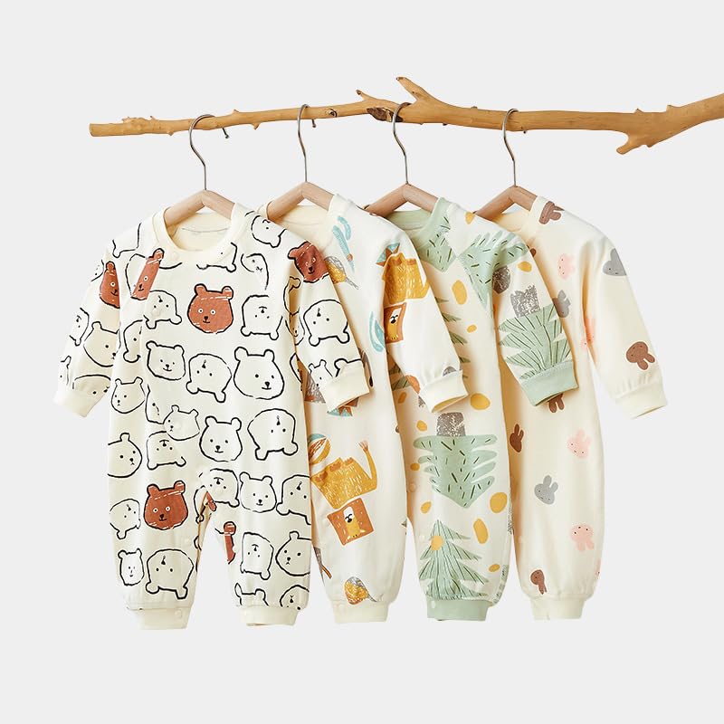 Jaydyequ Baby Long Boys and Lightweight Romper Baby Tree 80cm Clothes, Sleeve, Spring/Autumn, Girls, Coverall, Prep, Gift, All-Year Material, All-Over