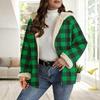 Women's Sherpa Plaid Shacket Long Sleeve Fleece Lined Jacket Oversized Warm Zip Up Hooded Coat Winter Outerwear