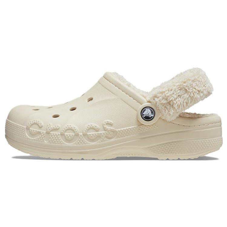 Crocs Baya Lined Fuzz-Strap Clog Winter White Unisex 206633-11S 39-40