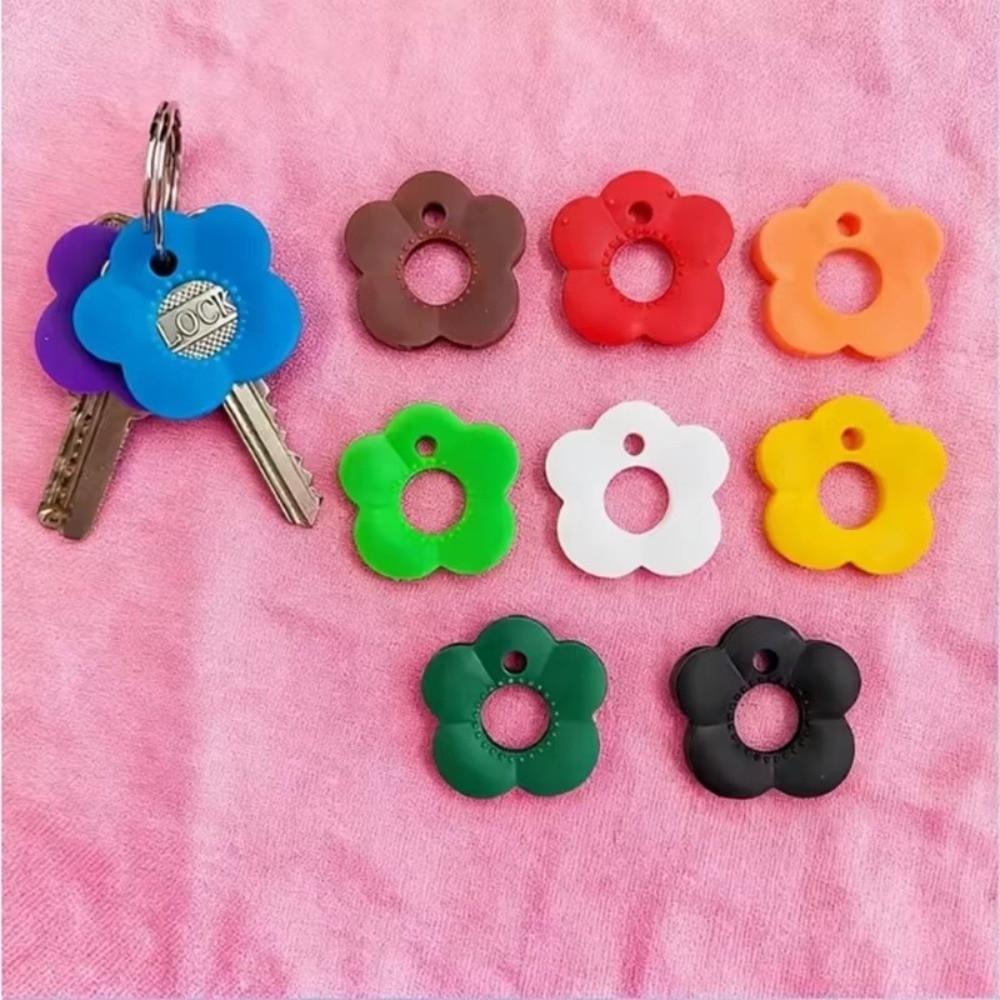 Key Distinguish Key Cap Cover Flower Shape Multi-color Key Sleeve Silicone Key Sleeve Key