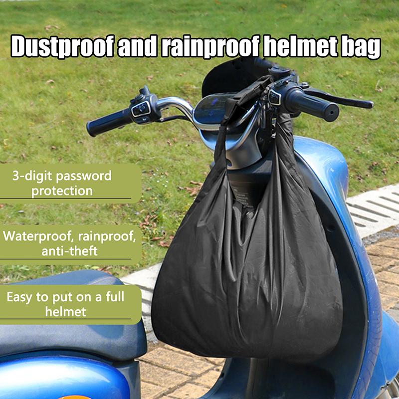 Portable Travel Motorcycle Waterproof Equipments Bag Motorbike Helmet Bag Combination Lock Anti-Theft Luggage Storage Bag