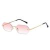 Fashion Vintage Rimless Square Sunglasses Women Men Luxury Brand Designer Popular Travel Small Frame Sun Glasses Sexy Ladies