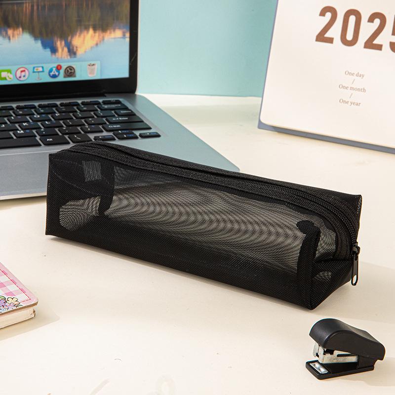 Transparent Mesh Pencil Case: 3D Large Capacity Storage for Students
