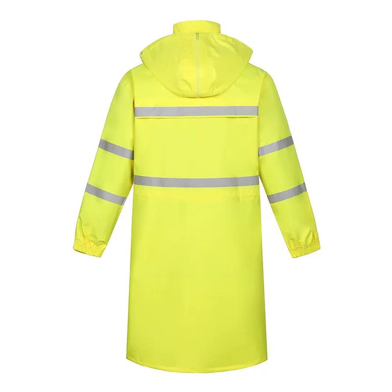 Rainproof Long Reflective Raincoat Adult Breathable Sanitation Property Security Duty Labor Protection Trench Coat Full Body Raincoat