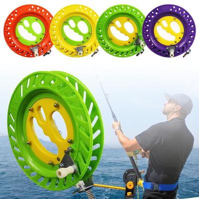 Carrete de Mano Rueda Enrollador de Hilo de Pescar Bobina de Hilo de Pescar Enrollador Redondo de Almacenamiento Carrete de Pesca Carrete con Rodamiento Antirretroceso