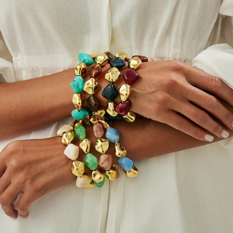 Irregular Beaded Bracelets For Women Multicolor Bohemia Geometric Handmade Bangles Couple Jewelry Gift