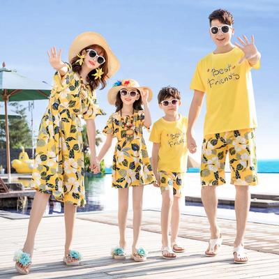 2023 Summer Beachwear for Families: Matching Outfits for Mother, Son, and Daughter - Perfect for a Sanya Seaside Vacation