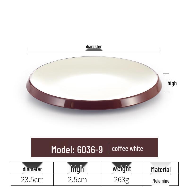 Commercial Melamine Round Shallow Dinner Plate
