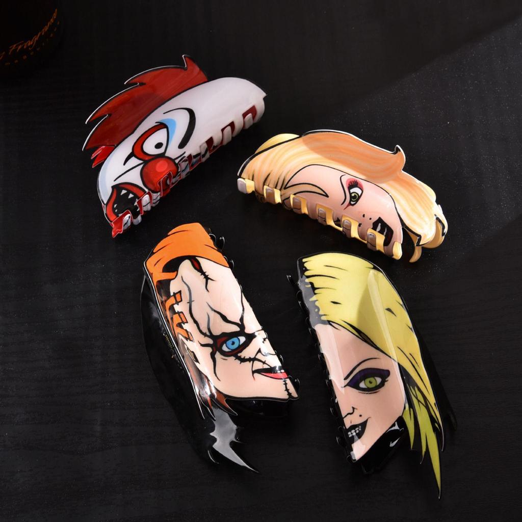 Meiya 2025 Clown Face Hair Claw Clip - Updo Shark Clip Headwear