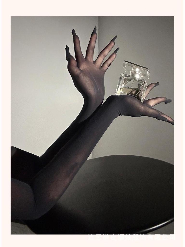 Pure Desire Black Silk Seamless Ultra-Thin Sexy Erotic Gloves