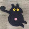 Funny Crochet Coaster Non-slip Mug Rug Cute Cat Butt Coast  Home Supplies