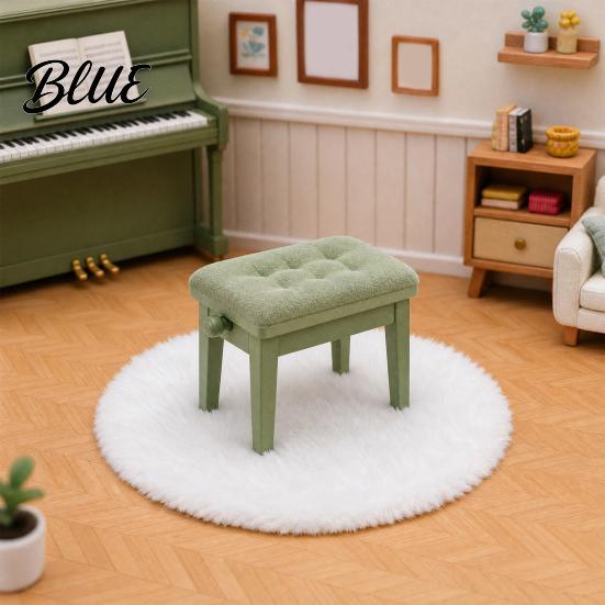 Small Dollhouse Carpet Tiny Floor Miniature Plush 0.05 Scale Mini Carpet Round Rug Covering Doll