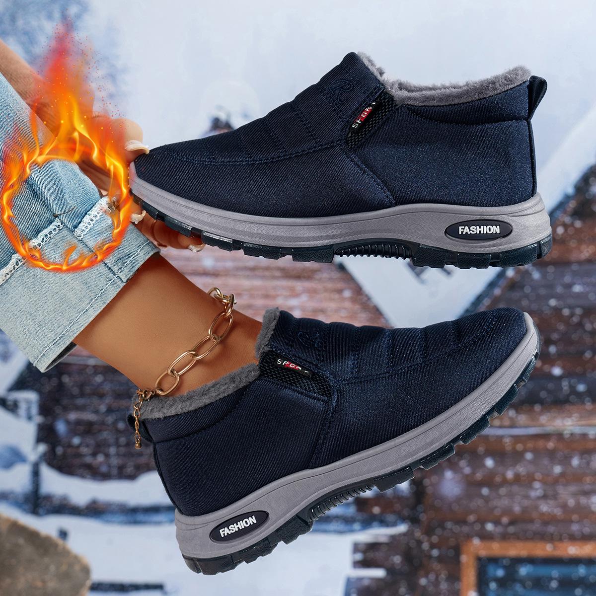 

Winter Women s Plus Size Fleece-Lined Sports Boots - Warm Cotton Snow Footwear 36 синий