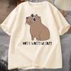 Dont Worry Be Capy Awesome Cute Capybara Tshirts Unisex Casual Cotton Summer T Shirt Short Sleeve Oversized Tshirt Animal Tees