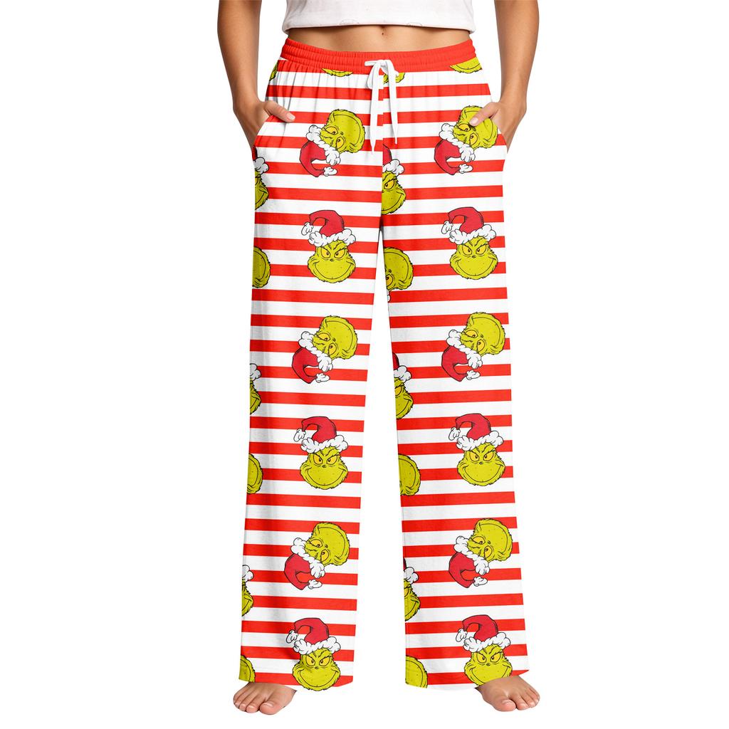 Women's Casual Christmas Holiday Print Pajama Pants Loungewear Sleep Bottoms for Winter